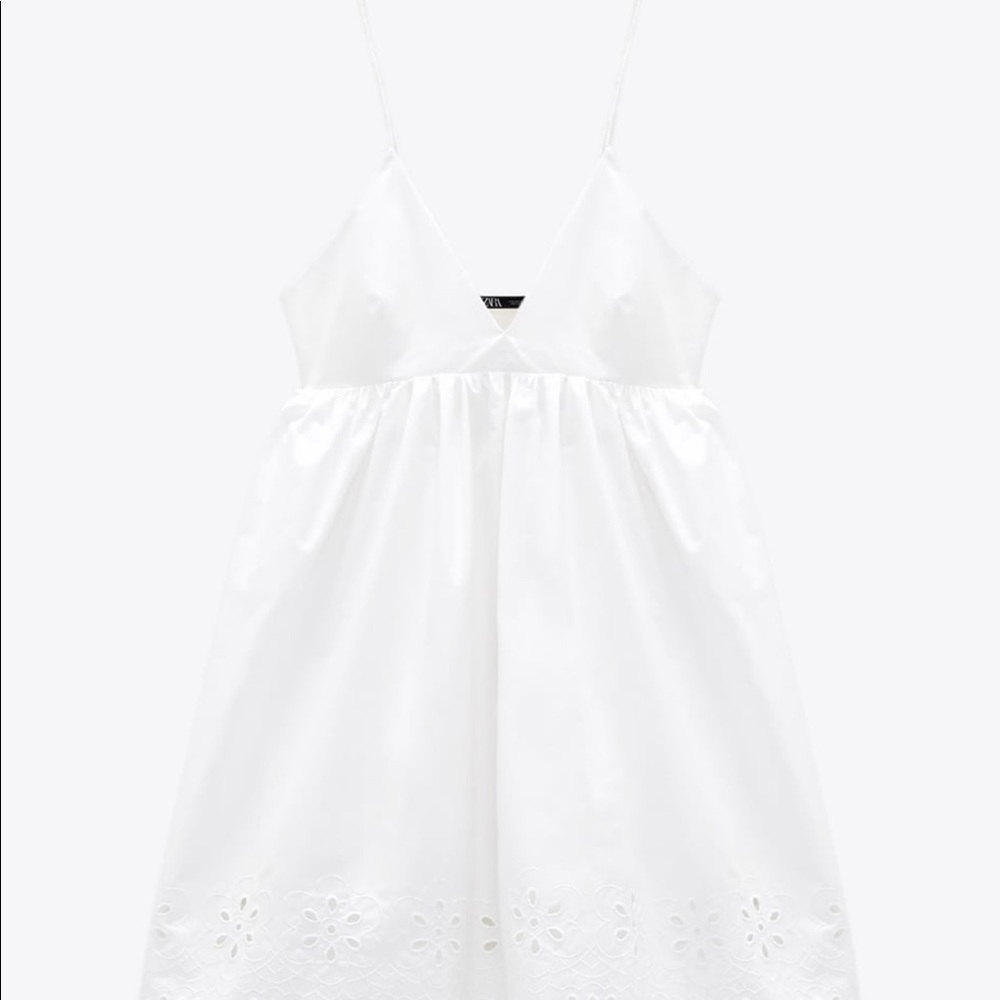 Zara openwork embroidered dress